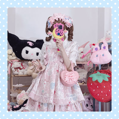 Chestnut Lolita~Kawaii Lolita Heart-Shaped Hand-Held Leather Bag   