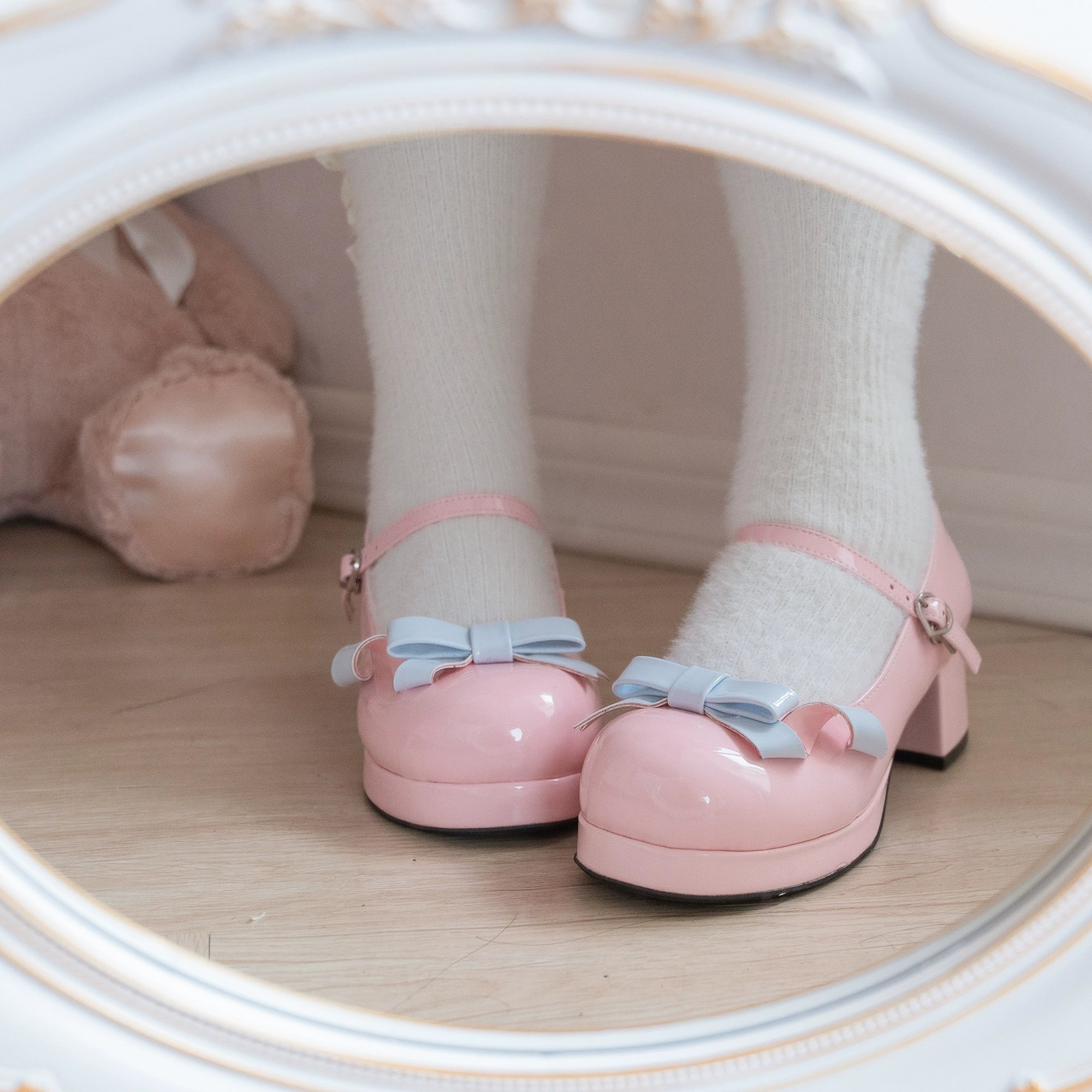 Dolly Doll~Lovers' Gift~Round Toe Middle Heel Mary Jane Lolita Shoes 32678:397820