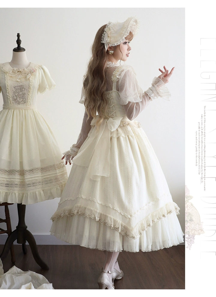 Urtto~Rain Melody~Classic Lolita Dress Set JSK OP and Accessory