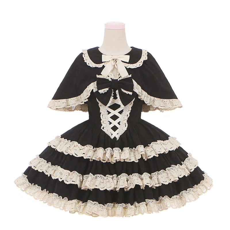 To Alice~Dear dolls~Old School Lolita Three-Tiered Suspender Dress Set   