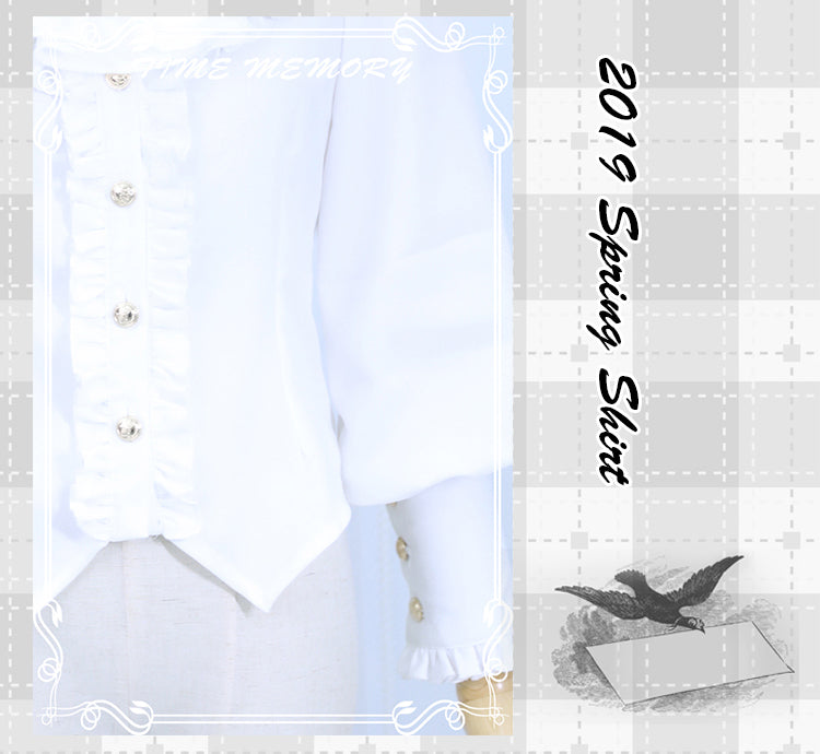 Time Memory - Elegant Lolita Slim Fit Mutton Sleeve Blouse 16422:216472