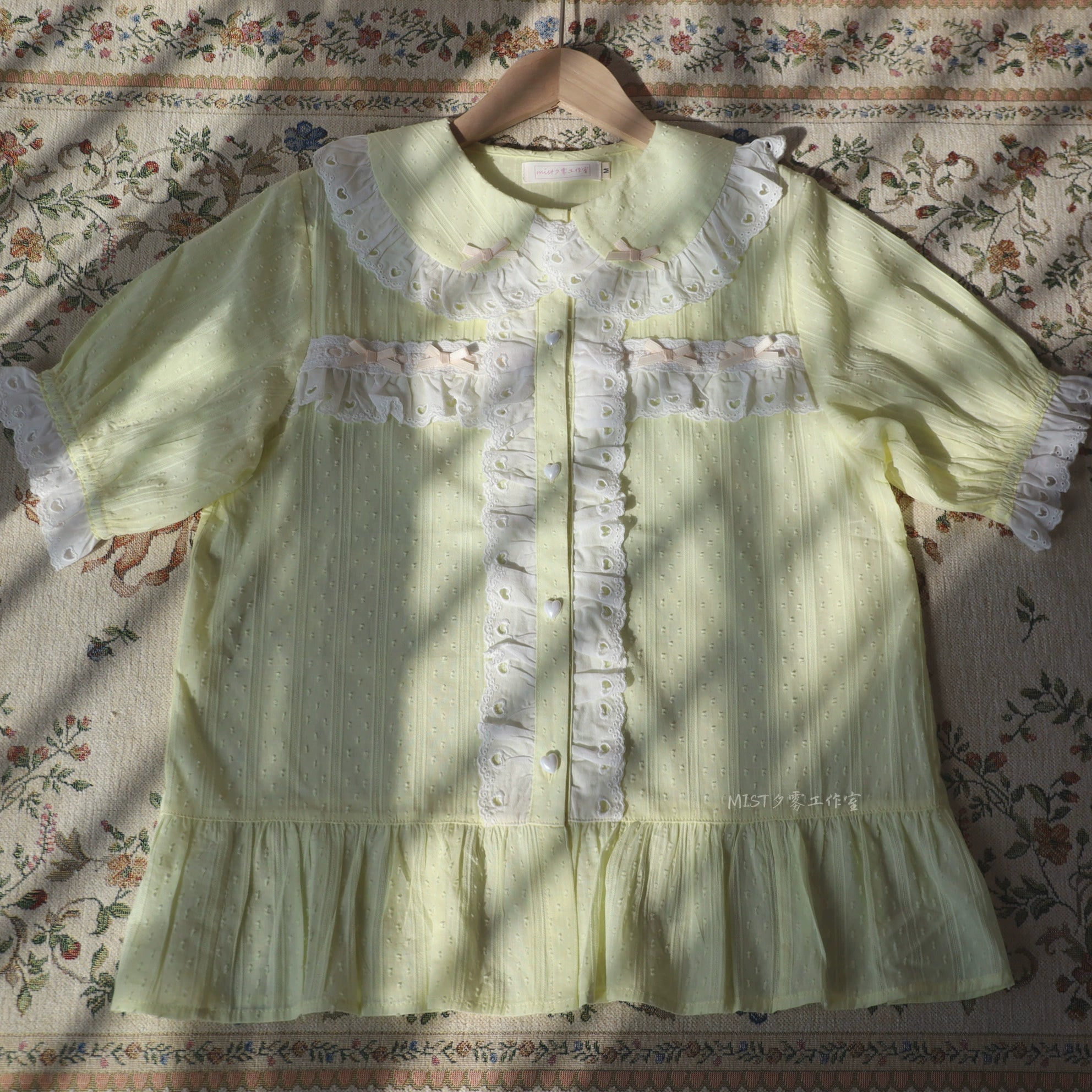 MIST - Cotton Sweet Lolita Blouse, Peter Pan Collar 43527:778125