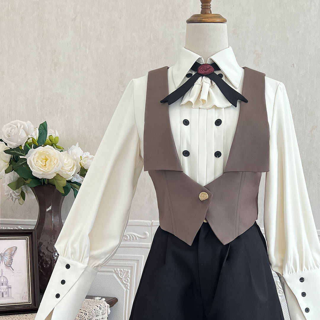 Designer's Gift~Narrative Poem~Ouji Lolita Shorts Suit with Shirt Cape and Vest