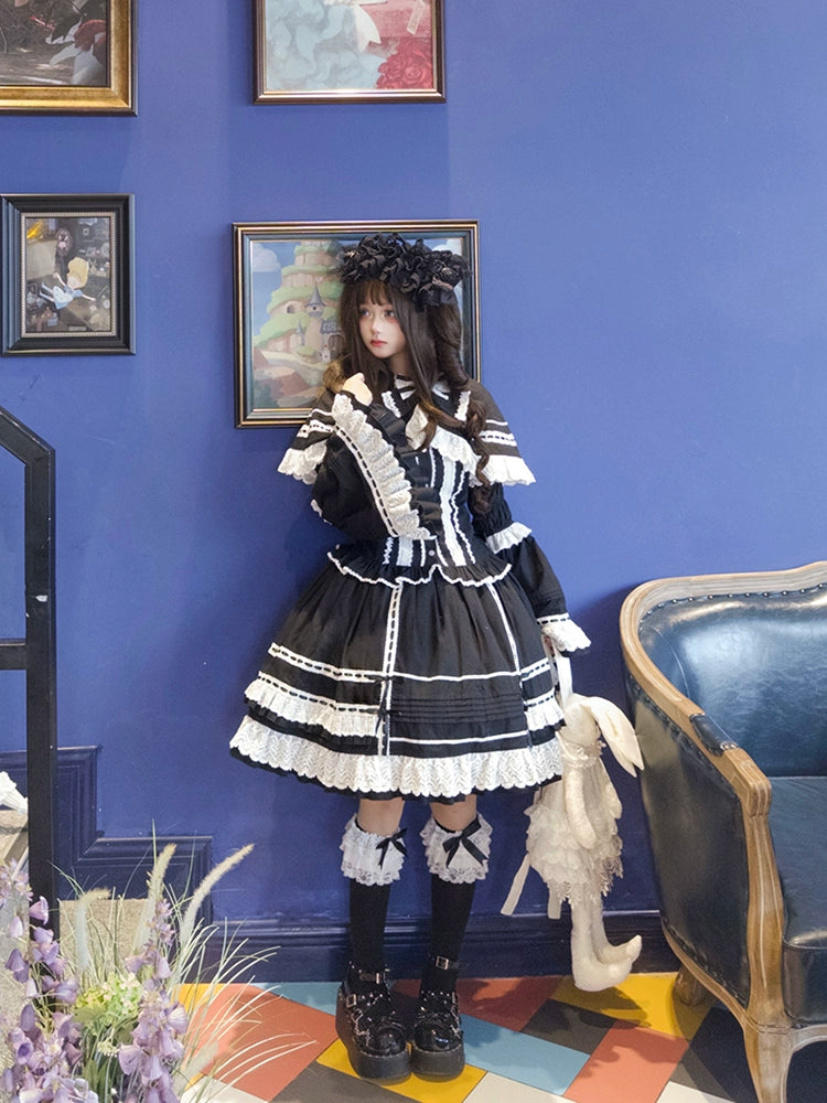 AerialCat~Praying Snowfall~Old School Lolita Skirt Suit Cape Princess Sleeve Shirt 39180:707122