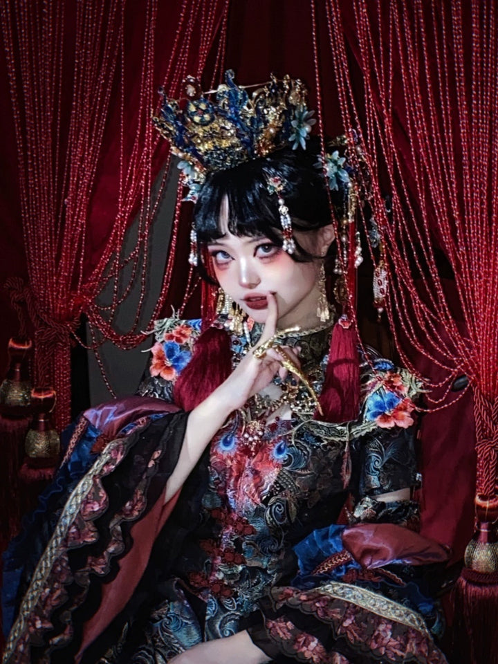 Your Highness~Zombie Bride~Chinese Style OP Dress Suit Gothic Lolita Horror Dress