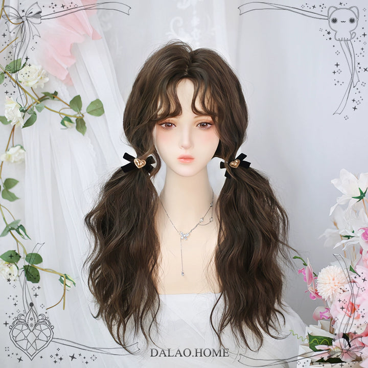 Dalao Home~Fallen~Lolita Curly Wigs Wool Roll Long Hair Cool Brown  