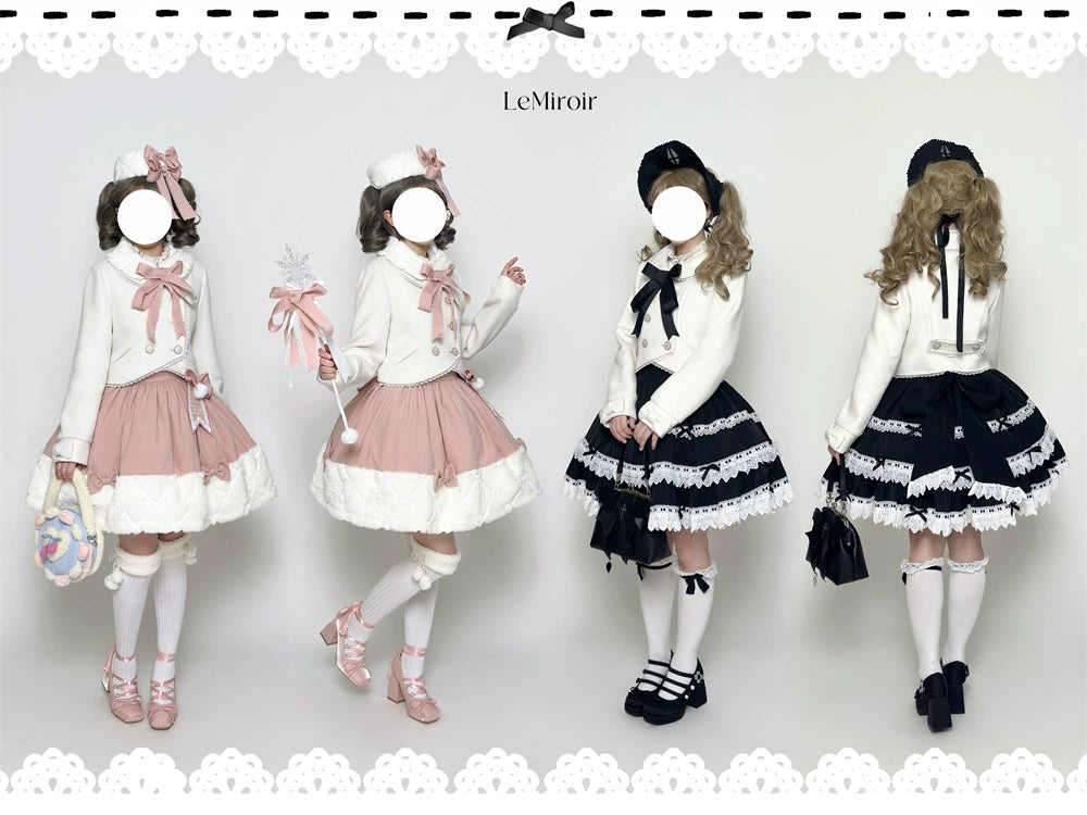 LeMiroir~Winter Solstice Coat~Sweet Lolita Woolen Coat Embroidery Skirt Short Outwear 40360:657102