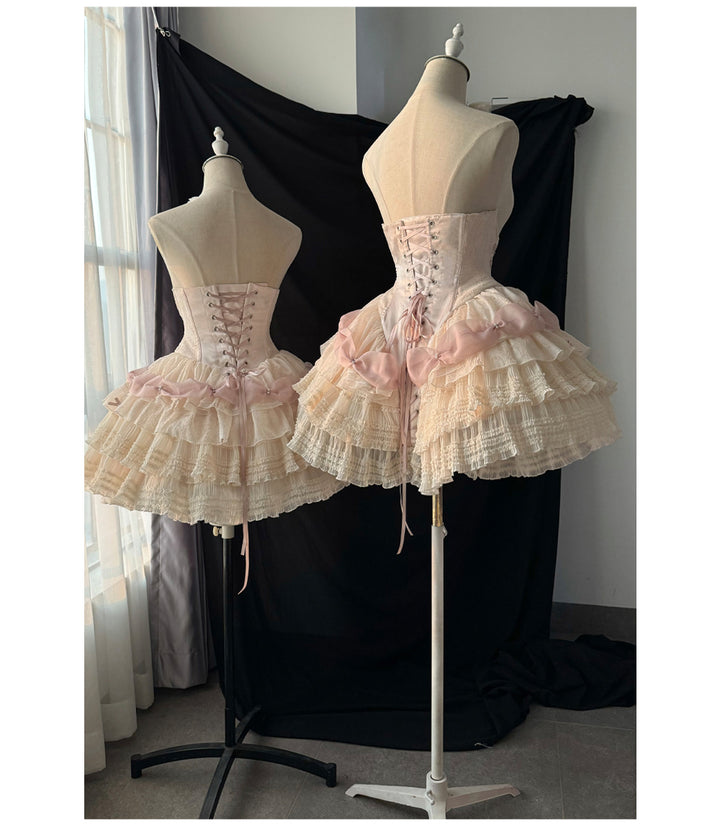 Caramel Antique~Yuyan~Ballet-style Sweet Lolita Corset JSK with Built-in Petticoat 42338:736898