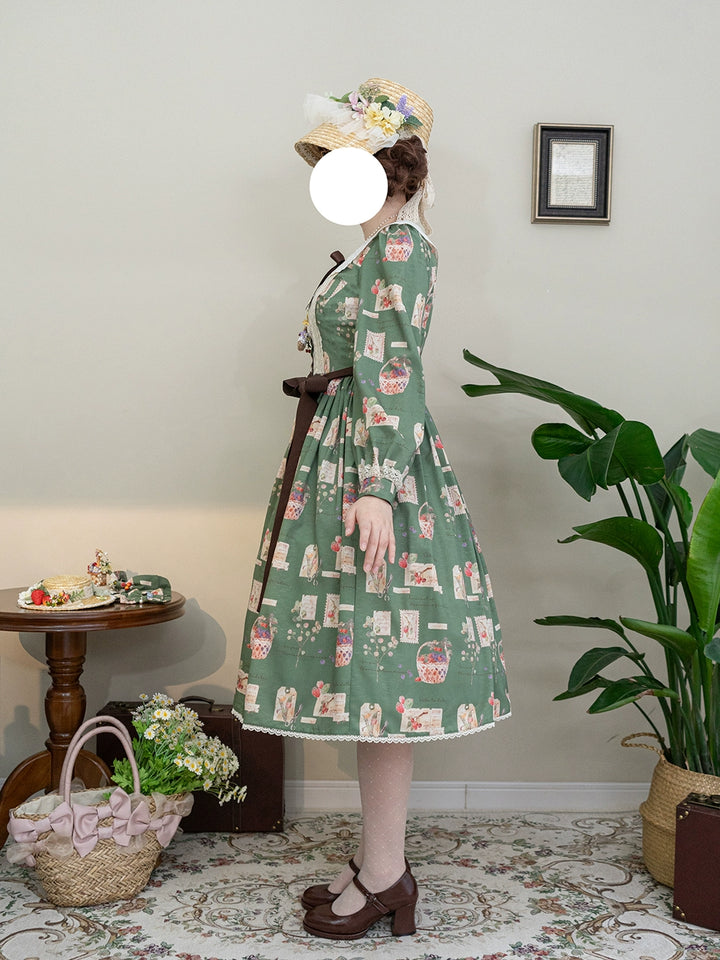 (Buyforme)Miss Point~Forest Lolita Lantern Sleeve OP Casual Dress