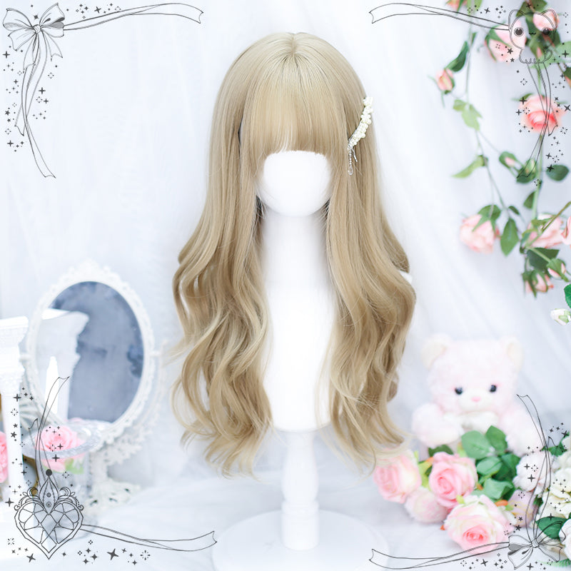 Dalao Home~Gentle Daily Lolita Long Curly Wig 1649 flaxseed gold  