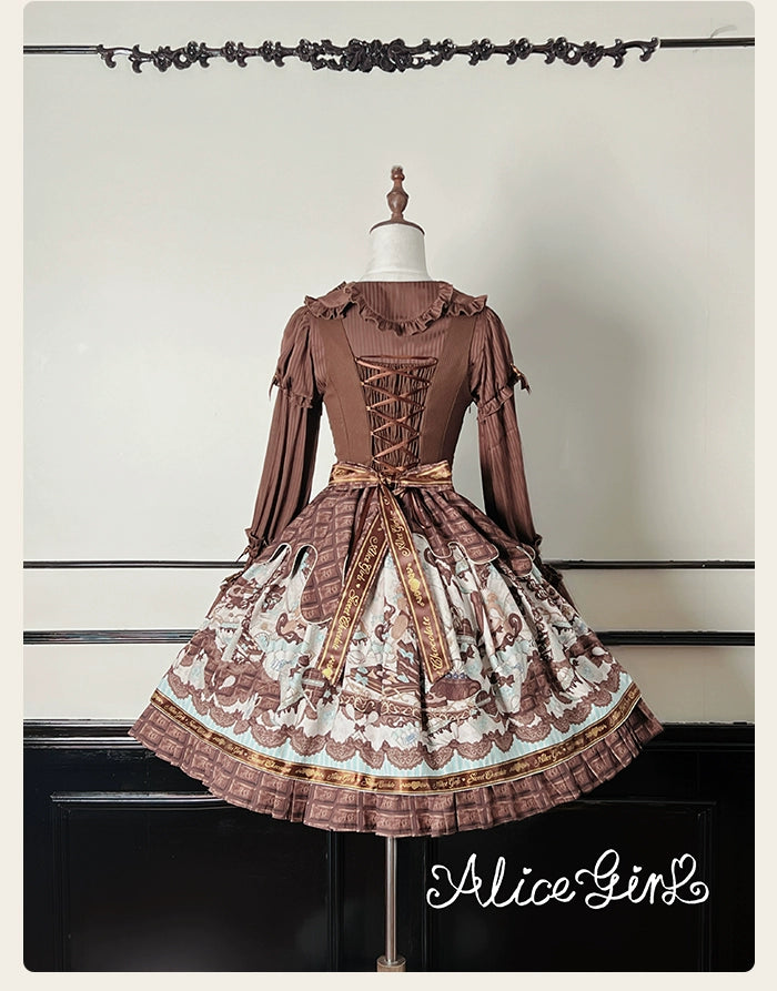 Alice Girl - Bear Chocolate Bar - Kawaii Lolita JSK & Salopette Dress 43851:787077