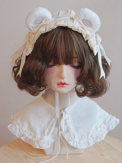 (BFM)Besozealous~Kawaii Lolita Hairband Handmade Bear Ears Headdress free size  