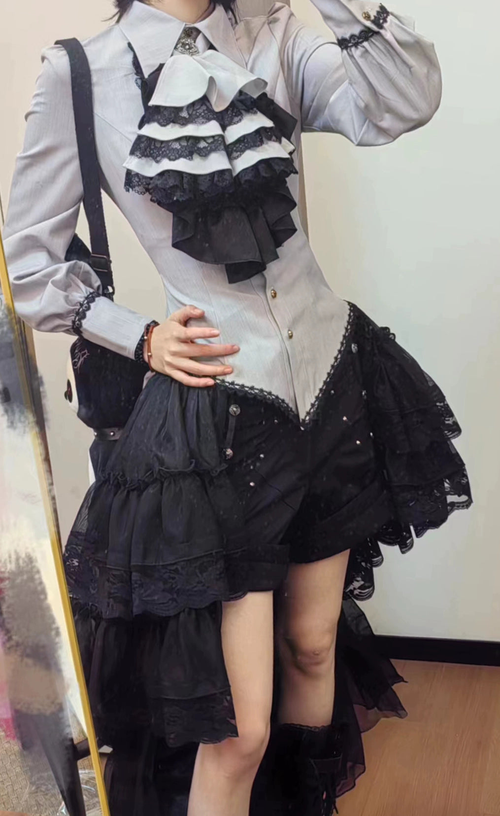 Little Dipper~Gothic Lolita Shirt Goth Long Sleeve Blouse   