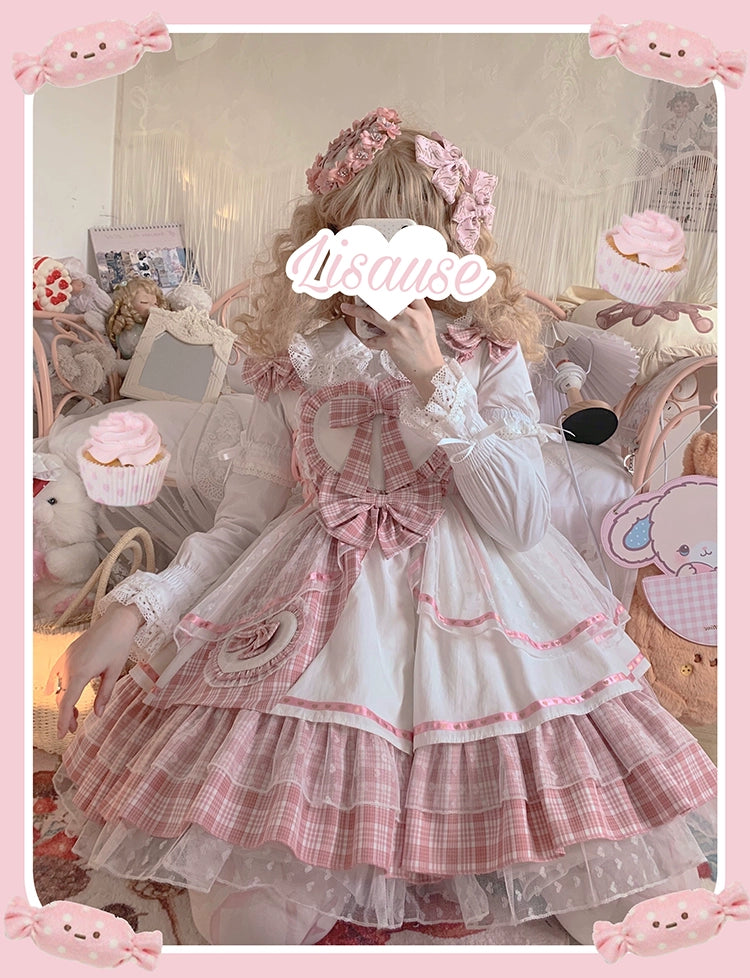Half Sweet Lolita~Sweetheart Rescue~Sweet Lolita Dress Pink Lolita JSK Dress   