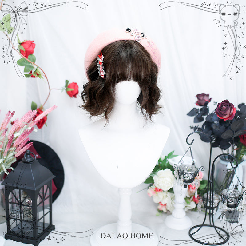 Dalao - Qianqian - Natural Lolita Wig Short Curls Wigs Cool brown