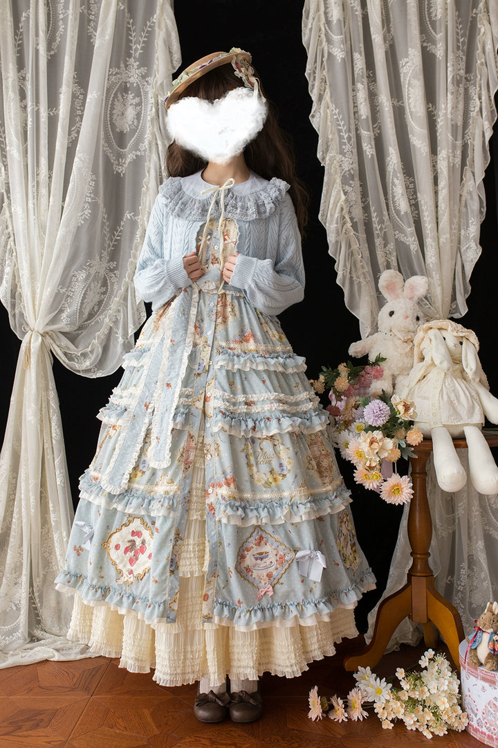 Miss Point~Cat Rose Tea~Elegant Lolita Underskirt Multi-layers Ruffle SK 42136:727402