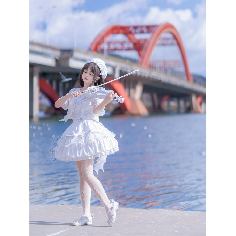 (BFM)Dear Dolls~Kawaii Lolita Shirt JK Sailor Half Skirt   