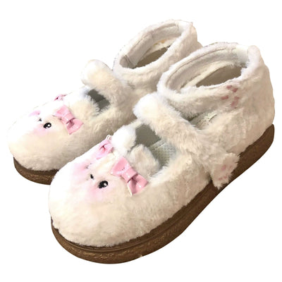 Fairy Godmother~Cute Plush Warm Round Toe Lolita Soft Sole Shoes   
