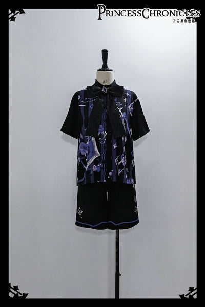 Princess Chronicles~Summer Cool Prince Print Loose Shirt and Shorts S printed shirt only 