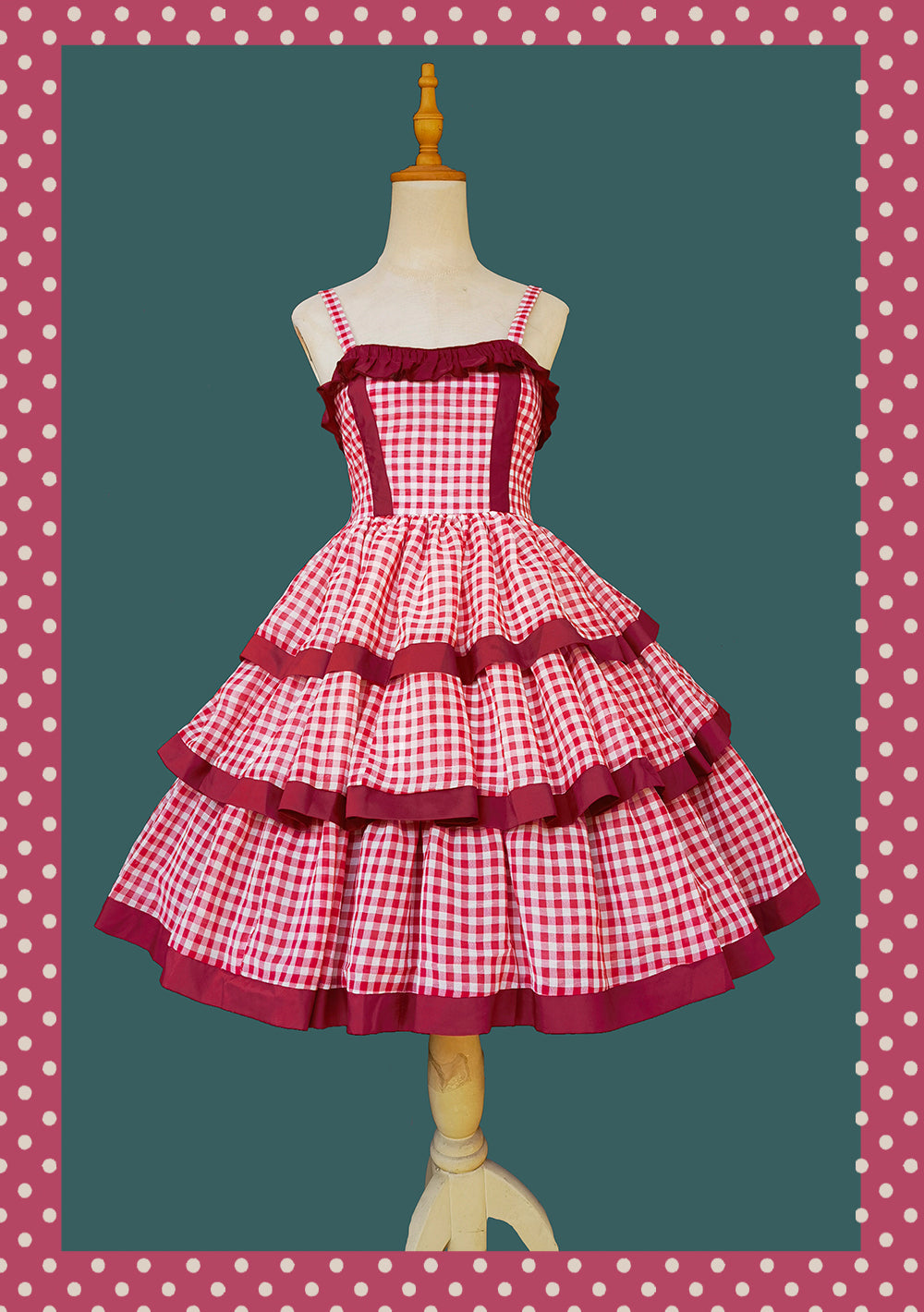 Infanta~Cloth Cat~Kawaii Lolita JSK Multi-Color Tiered Ruffles Dress 42774:753063