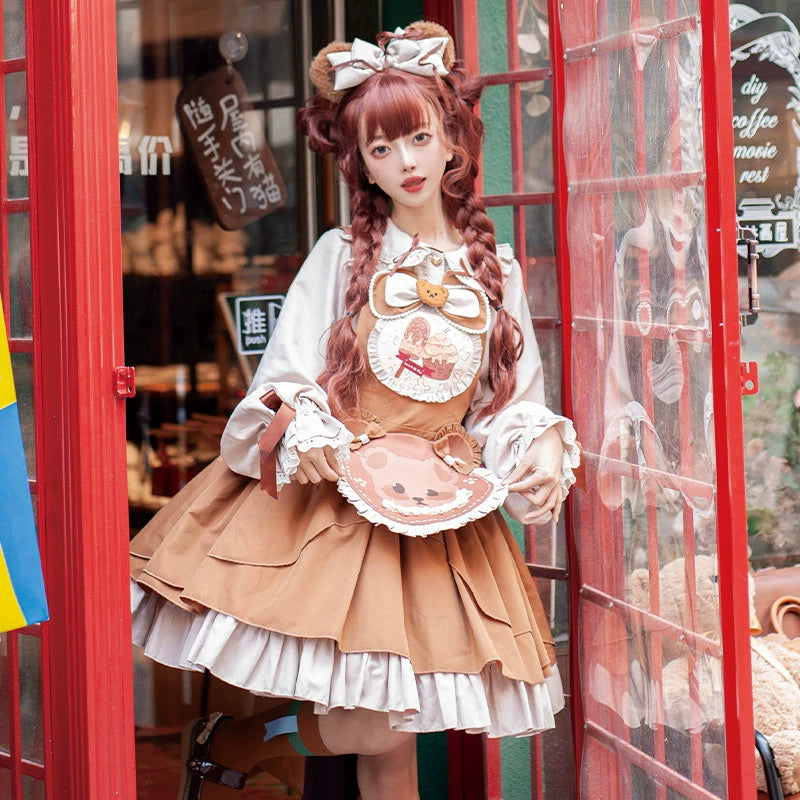 OCELOT~Sweet Lolita JSK Cute Bear Lolita Dress Set