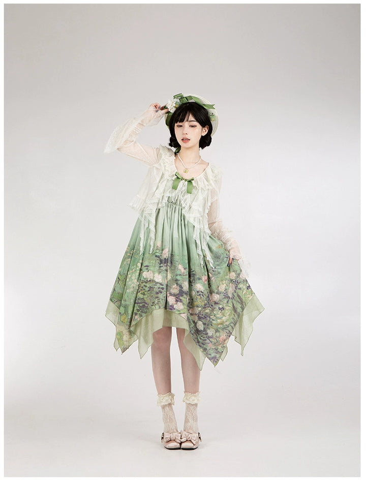 With PUJI~Letters and Poetry~Summer Classic Lolita Tulle Lace Bolero with Multi-Color