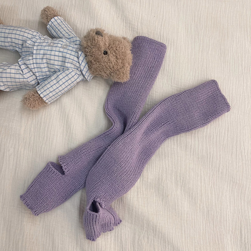 WAGUIR - Fashionable Lolita Solid Color Leg Warmer Multicolors One Size purple