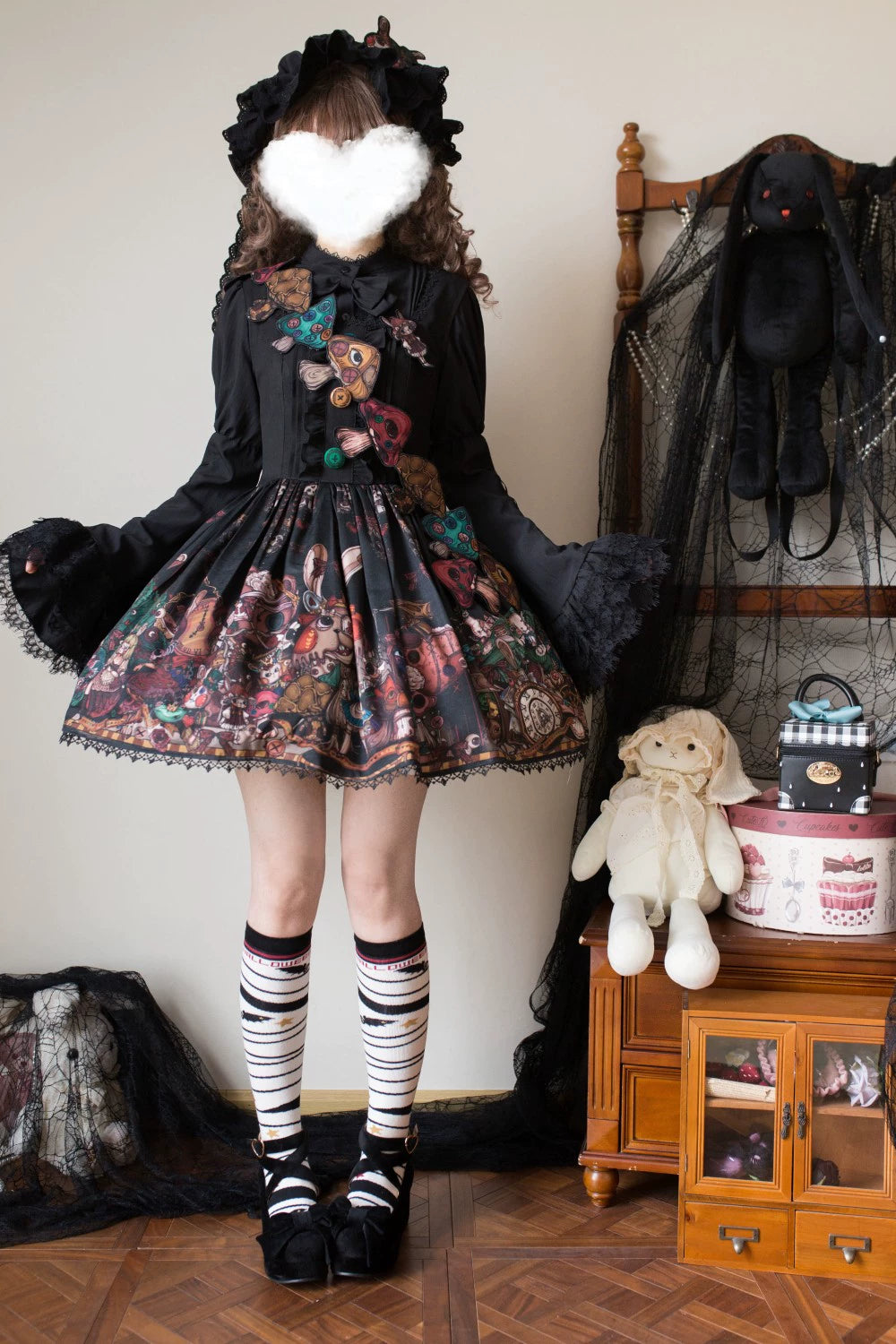 Frozen in time~Rabbit Kingdom~Gothic Lolita JSK Suit Printed Lolita Dress