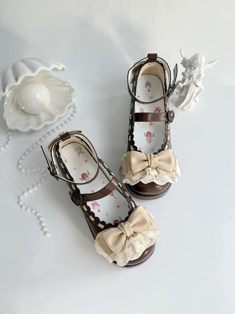 Jiujiu Lolita - Milky Puff - Sweet Lolita Heels Shoes, Round Toe With Petite Wedge 43858:787899