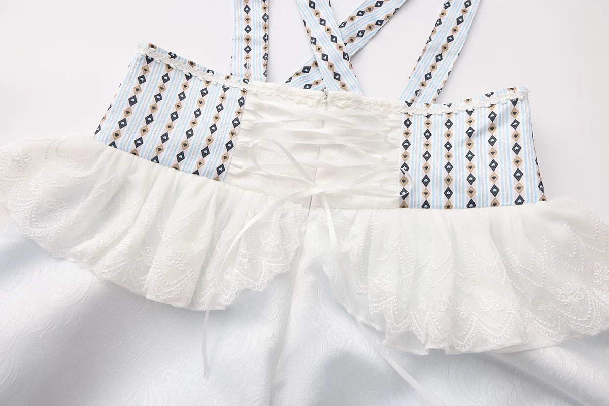 Immortal Bunny's Invitation - High-Waist Ouji Lolita Lantern Shorts, Detachable Straps
