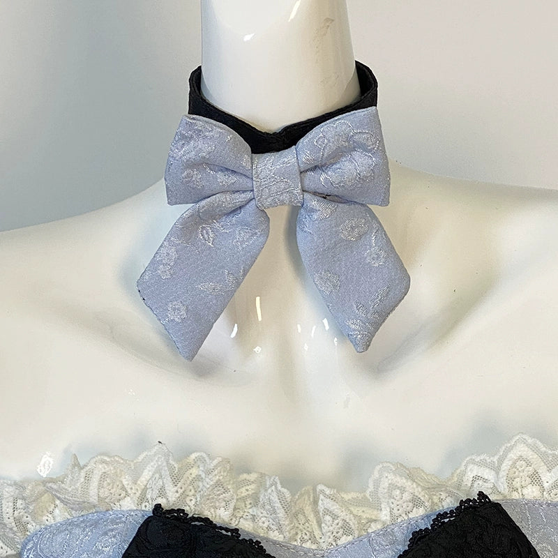 (BFM)Diamond Honey~Princess Crown~Slim Fit Lolita Dress Romantic Gown Blue Bow Necklace S 