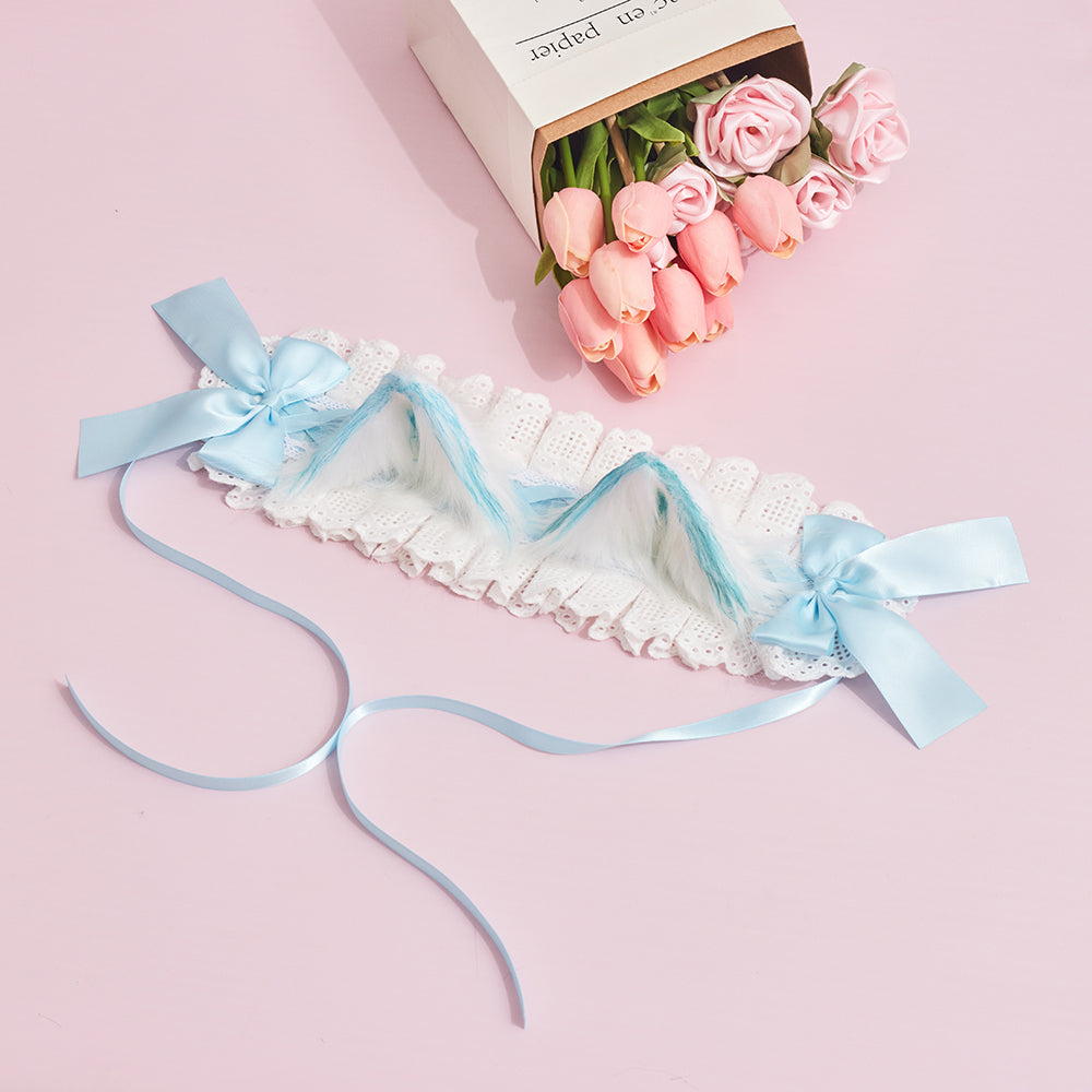 Sugar Time - Kawaii Lolita Cat Ears Design Headband a light blue cat ears headband