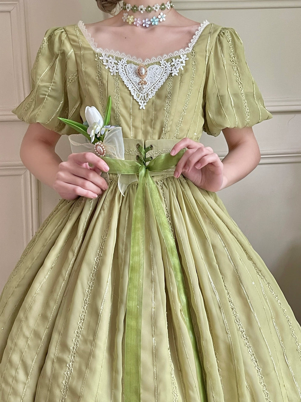 Miss Point~Tulip~Classic Lolita OP Dress Short Sleeve Dress Multicolors 19622:405482