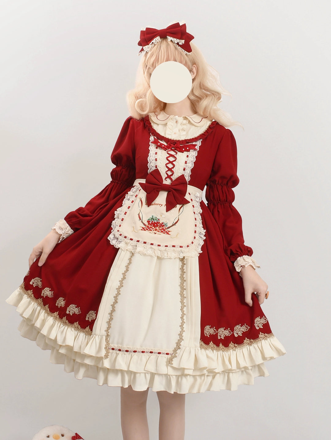 Strawberry Witch~Tochigi Girl~Sweet Lolita Strawberry Embroidered Dress   