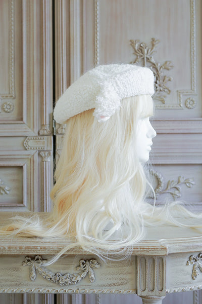 MAID~Kawaii Lolita Berets Sheep Ear Handmade Fleece Headwear   