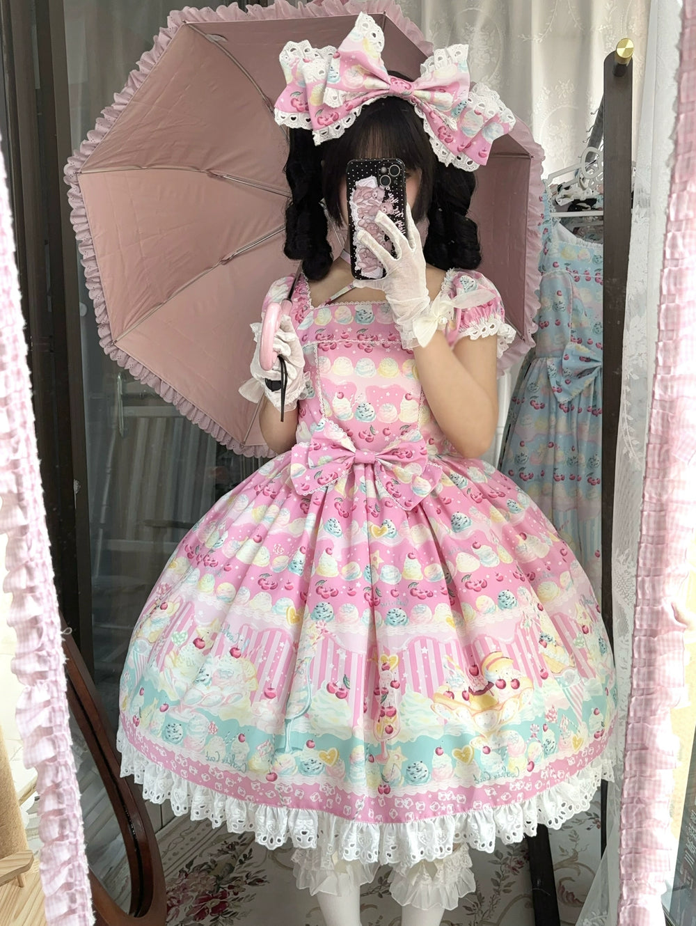 Lamp Flower Lolita~Summer Dream Ice Cream~Sweet Lolita OP Dress 42084:725695