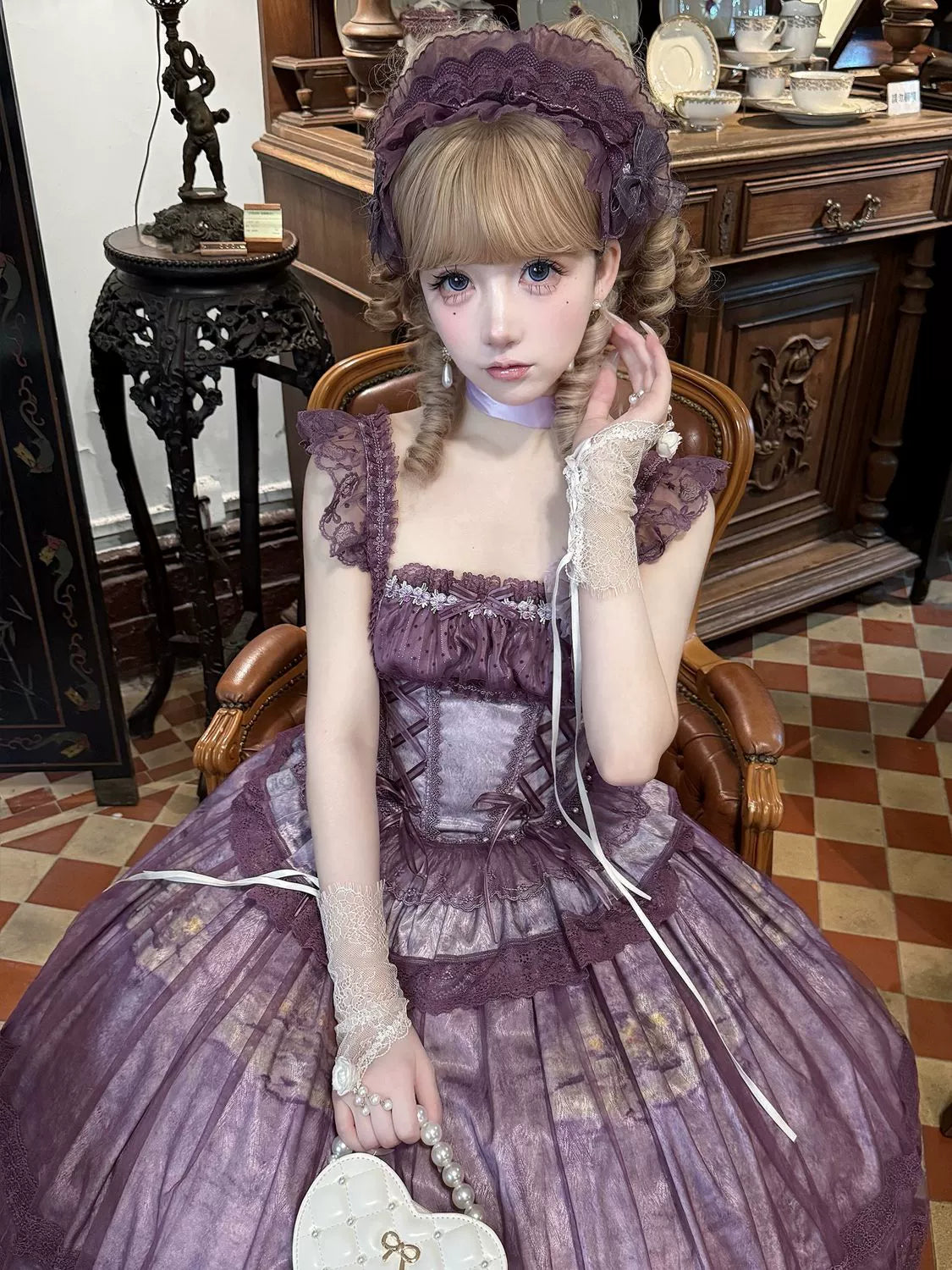 Hanguliang - Foggy Vineyard - Fishbone Classic Lolita Bodice, Maxi Skirt