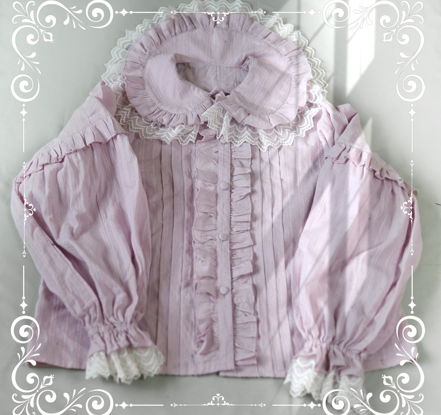 MIST - Cream Sweetheart - Kawaii Lolita Long-sleeve Blouse Multicolors rose pink S
