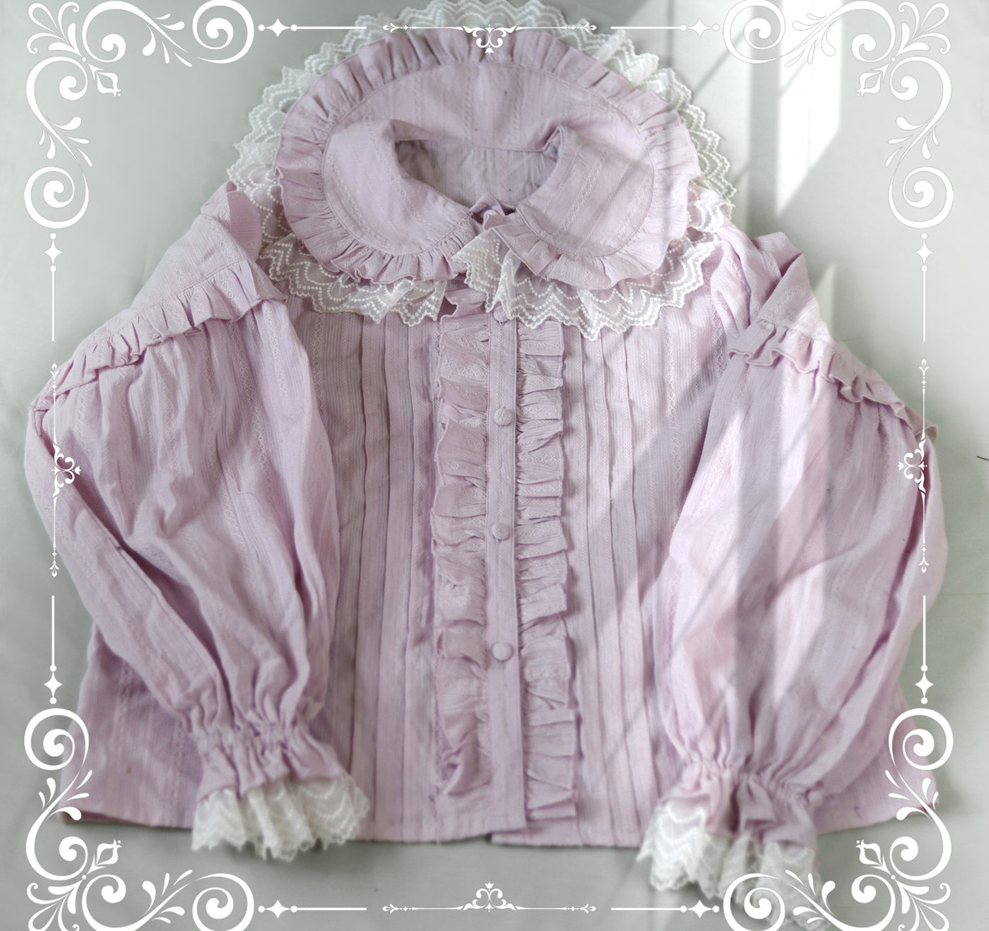 MIST~Cream Sweetheart~Kawaii Lolita Long-sleeve Blouse Multicolors rose pink S 