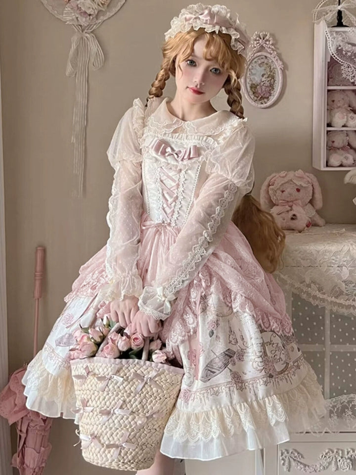 Sweet Date~Wedding Lolita Dress Bridal Elegant Retro JSK Daily Lolita Shirt   