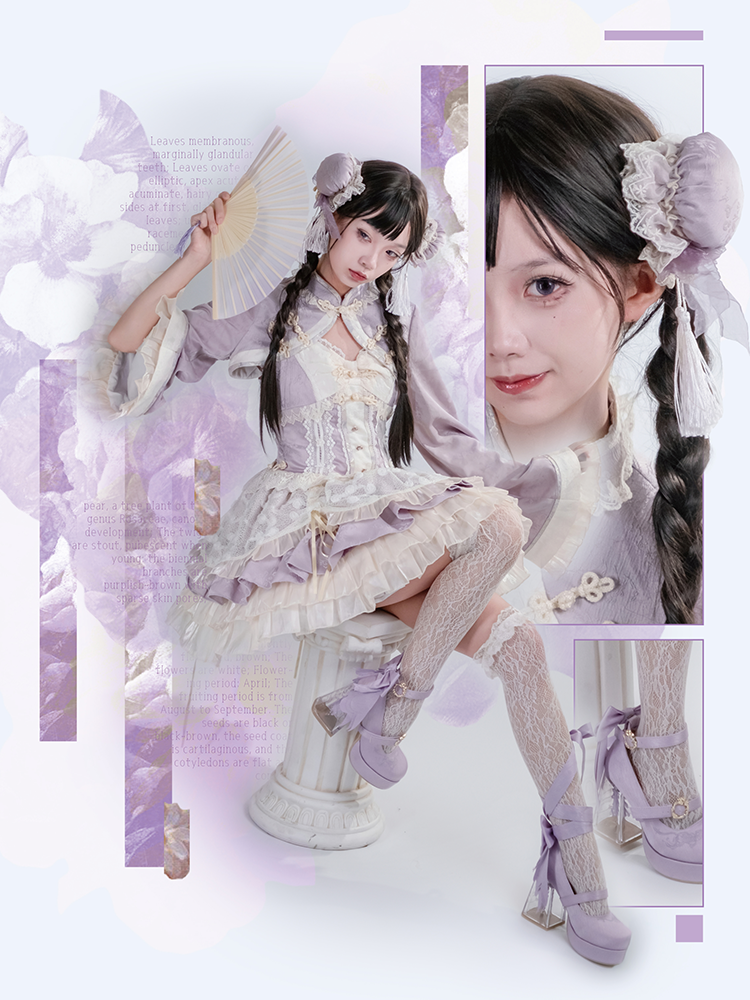 Dreamland - Floating Koi Land - Satin Classic Lolita Platform Shoes, Transparent Heel 44317:804089