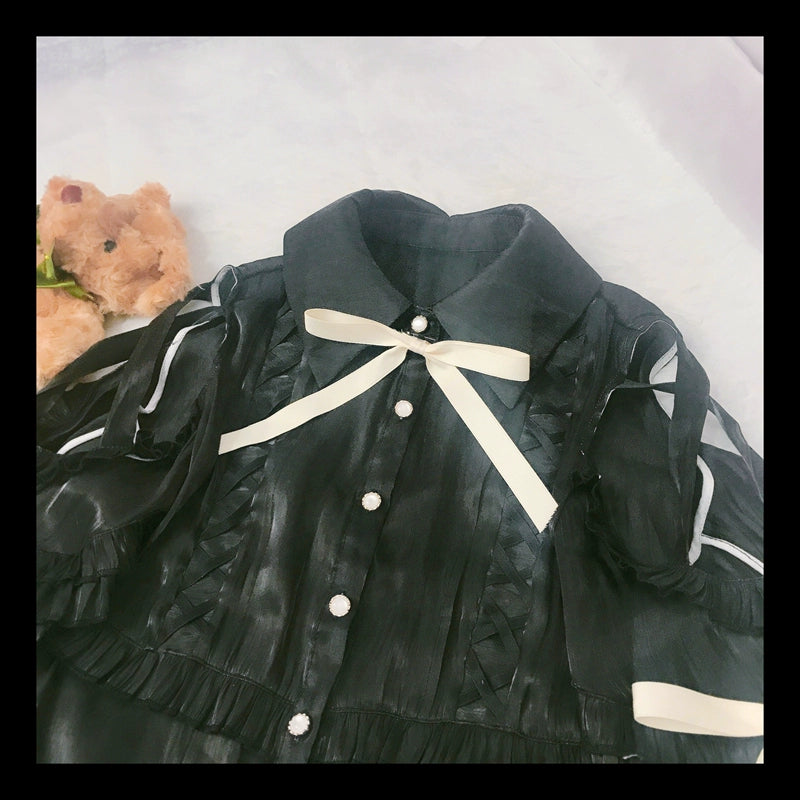 (BFM)OCELOT~Lolita Blouse Yuelong Poem Long Sleeve Inner Shirt   