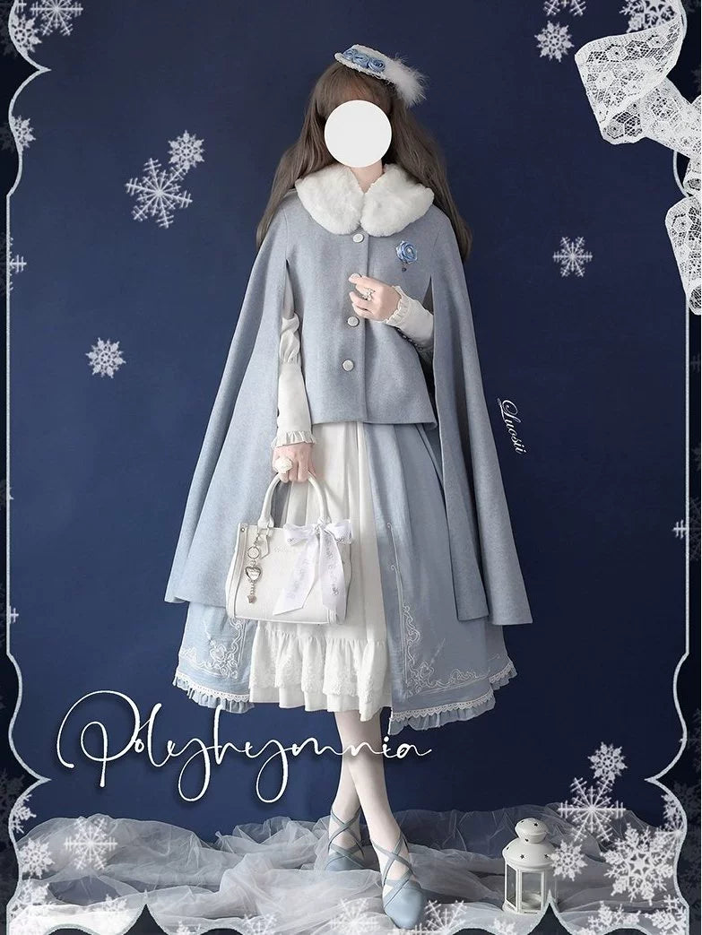 Polyhymnia~Miss Leisha~Classic Lolita Skirt Set Elegant Winter Cape   