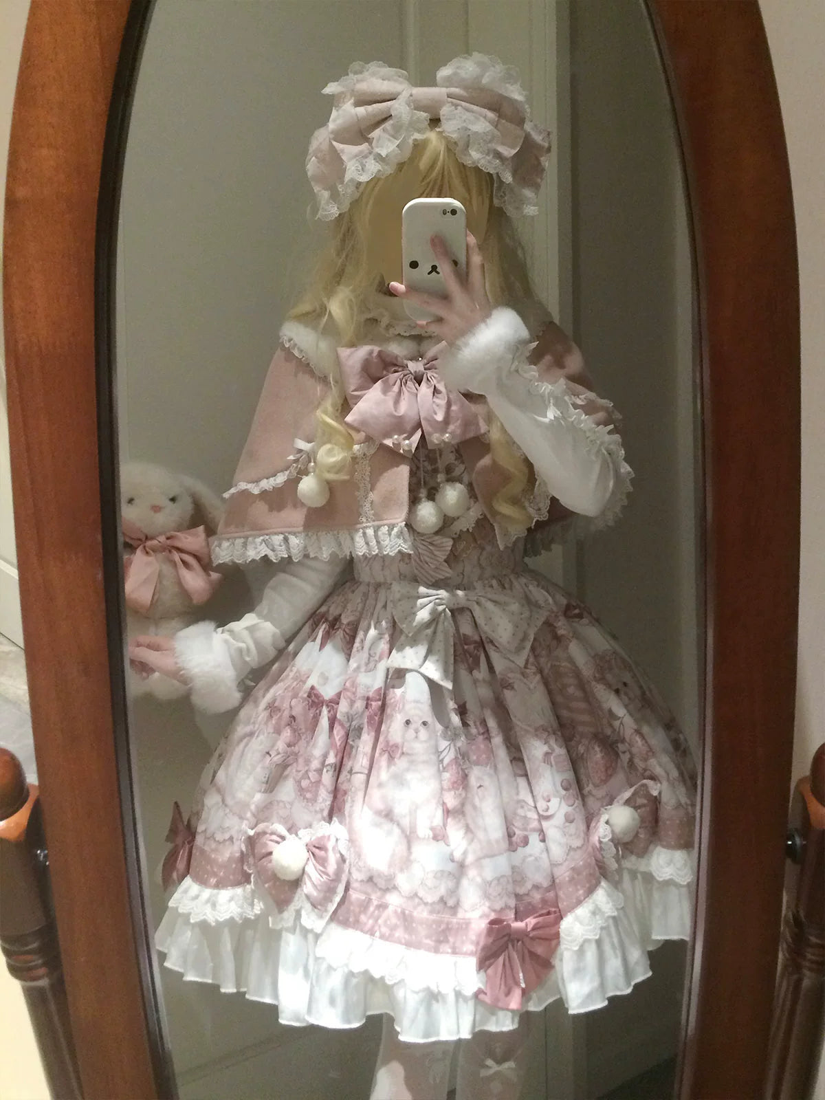 Matutu - Dessert Catlets - Sweet Lolita JSK, Strawberry And Cat Prints