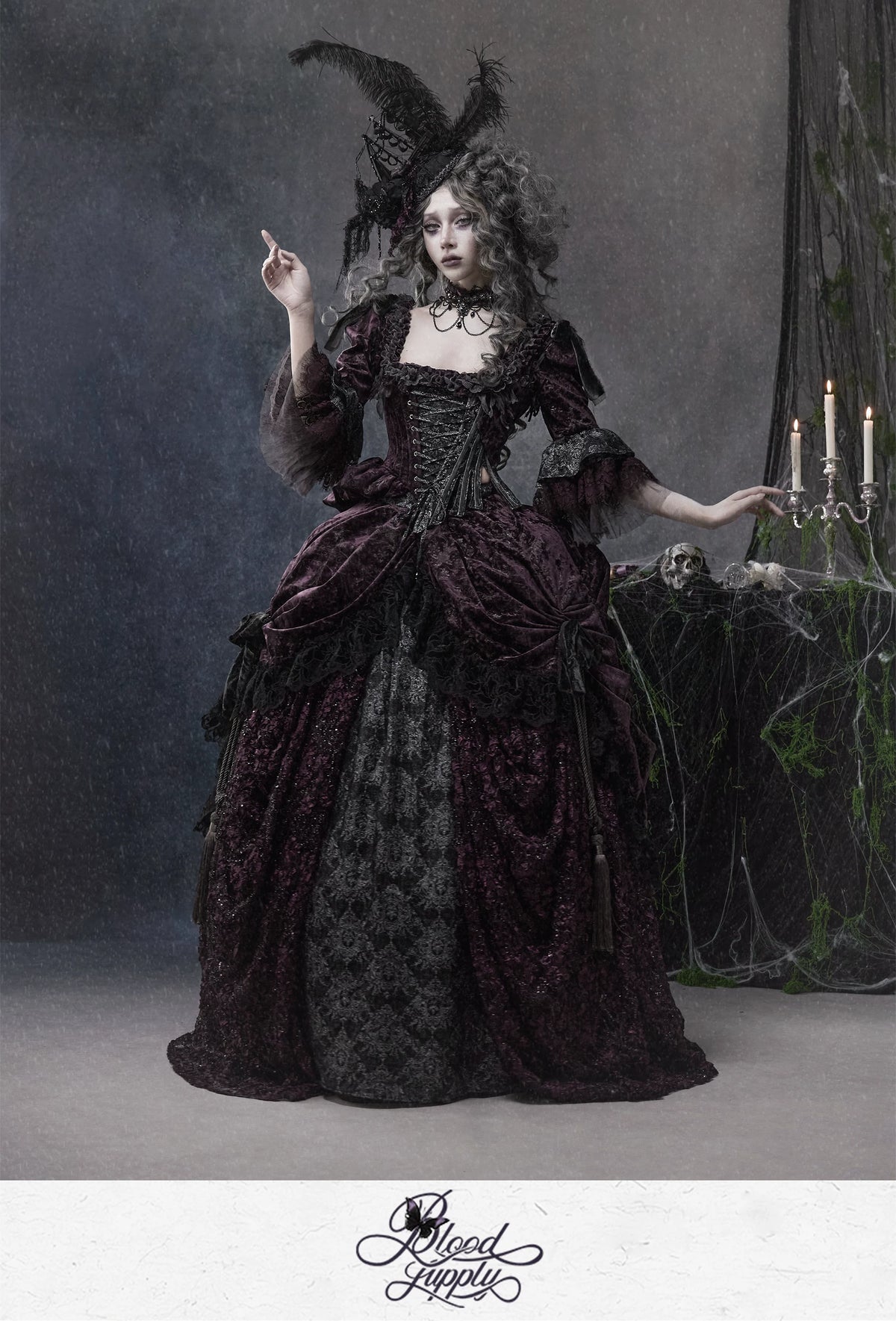 Undead's Gift - Halloween Gothic Corset, Detachable Sleeves 46023:872761