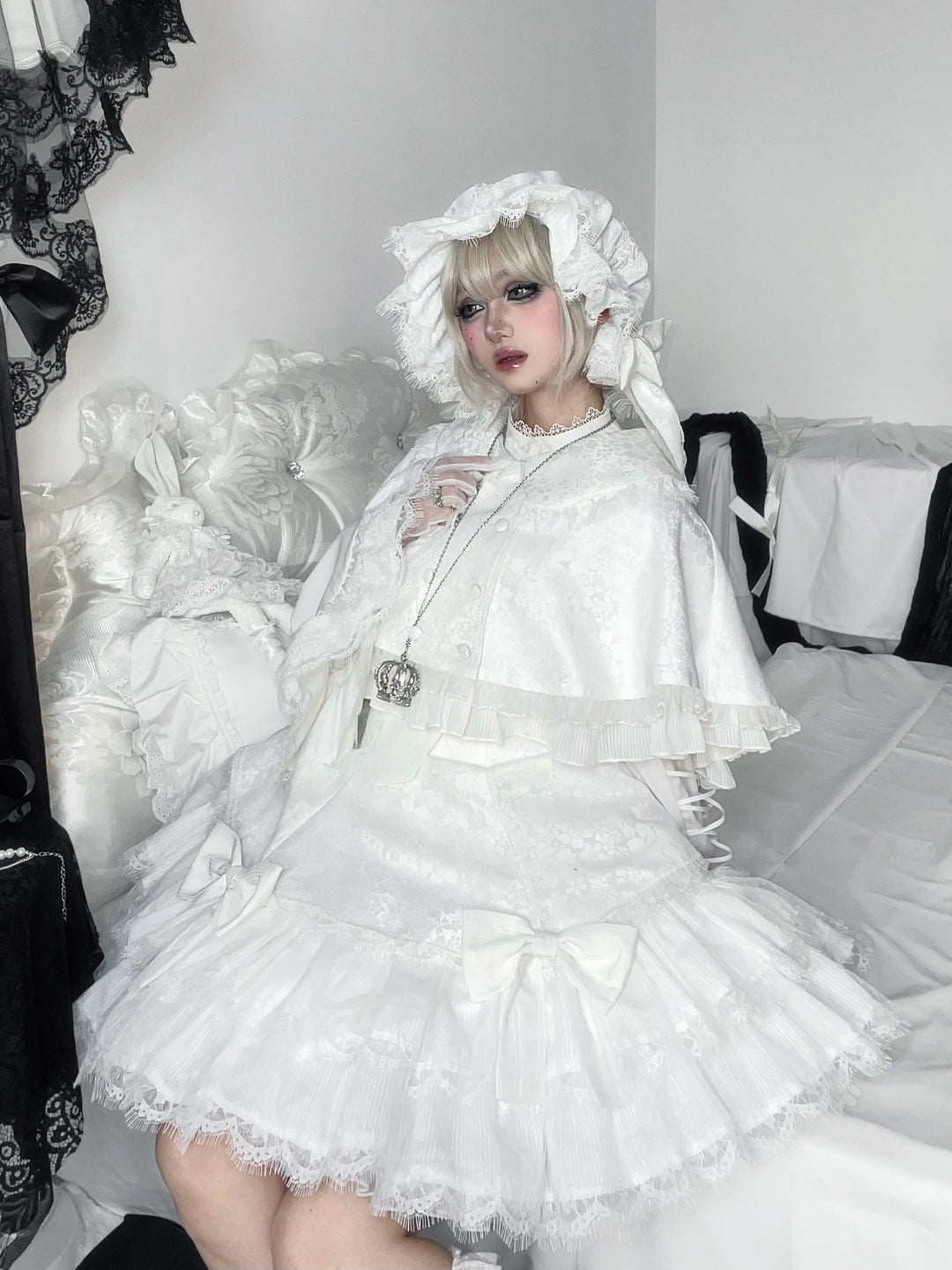 Frozen in time~Bunny Fantasy~Gothic Lolita JSK Dress Princess Sleeve Shirt