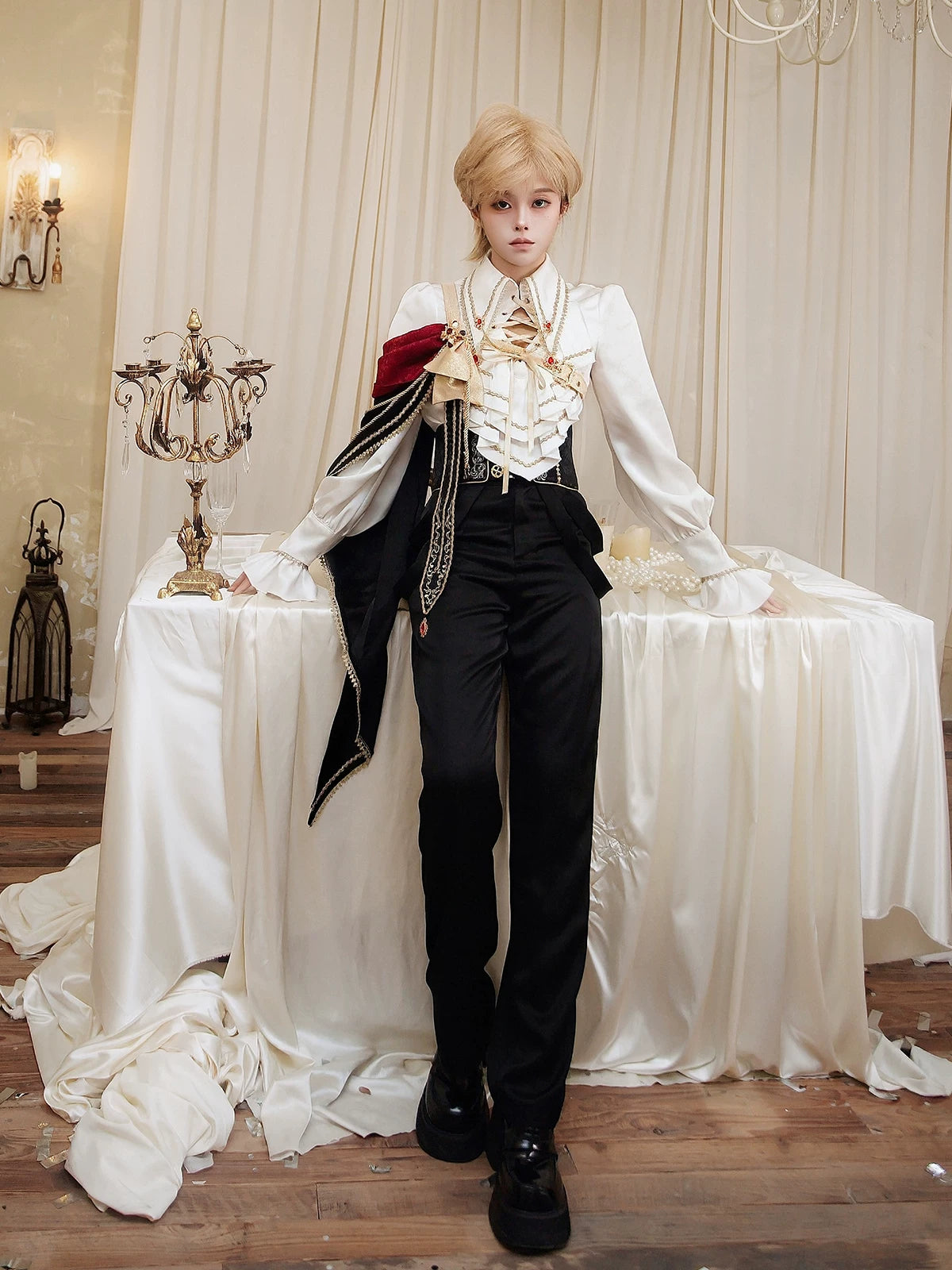 Oath Knight - Ouji Lolita Knight Prince Top & Pants Set 45898:867377