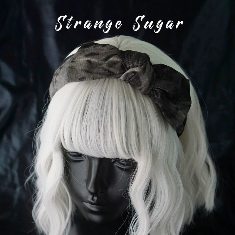 Strange Sugar - Gothic Lolita Black Headdress Butterfly KC Photography Props 9 - Black-gray tie-dye butterfly bow