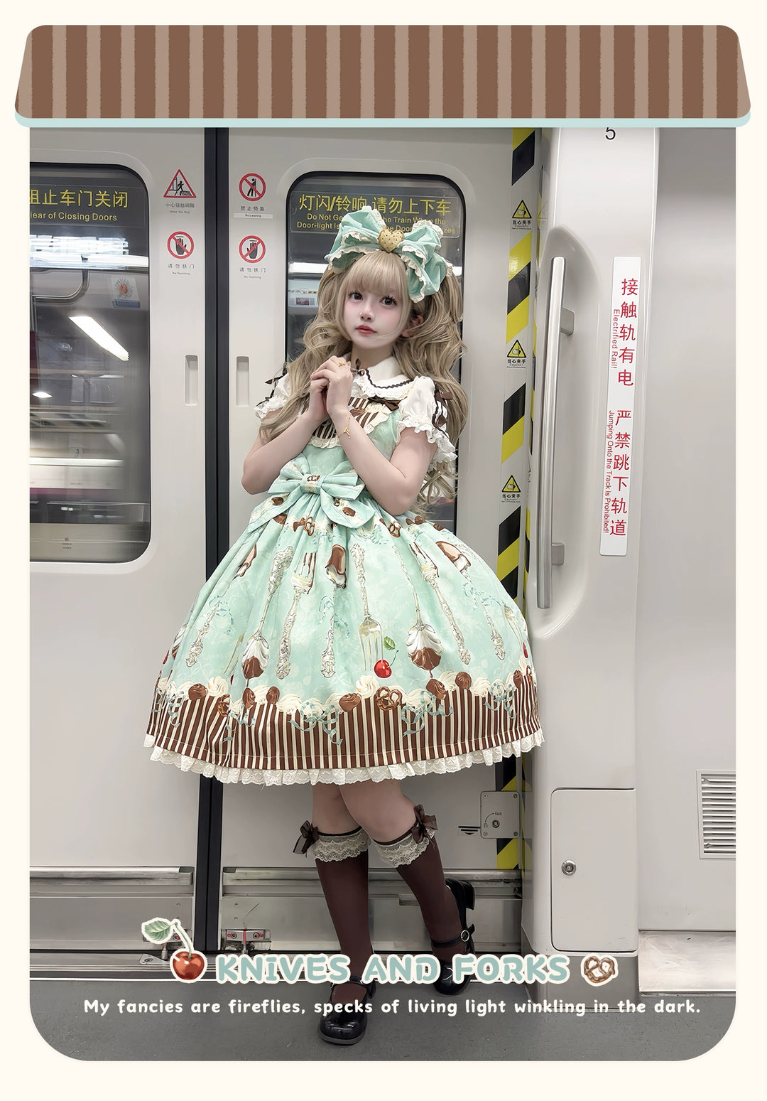 Sweet Dream Sheep~Sweet Dessert~Green Lolita Jumper Dress Lolita Headwear