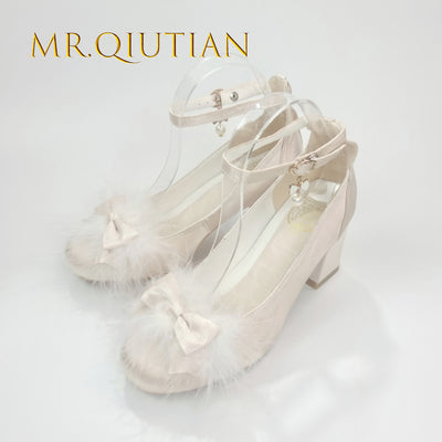 MR.Qiutian~Spring Velvet~Elegent Lolita Shoes JK Princess Shoes for Sring 35 Champagne 